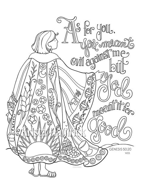 Download Joseph's Coat of Many Colors coloring page 8.5X11 Bible