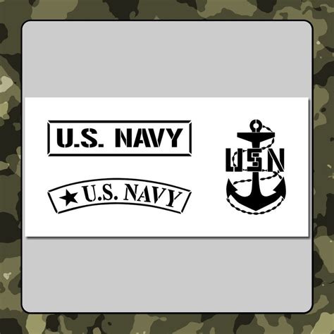 3 In 1 Stencil United States Navy Logos Military Stampanchorusa