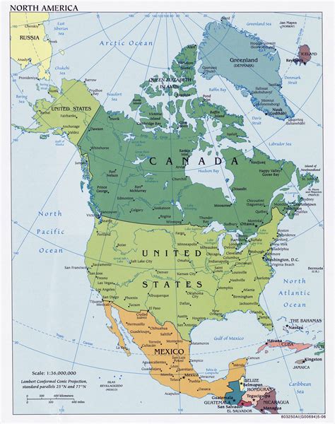 North America Detailed Political Map Detailed Political Map Of North