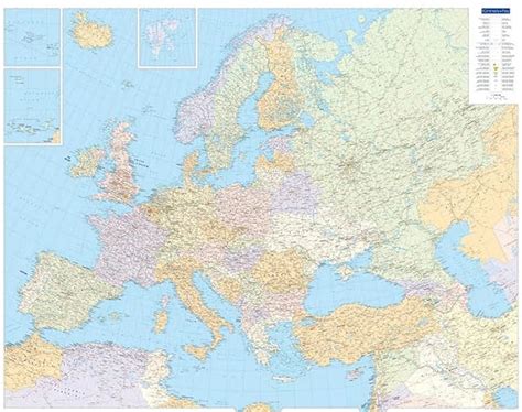Europe Political Wall Map Laminated 2019 Br