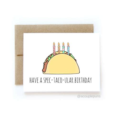 Taco Birthday Happy Birthday Card Taco Birthday Card Etsy