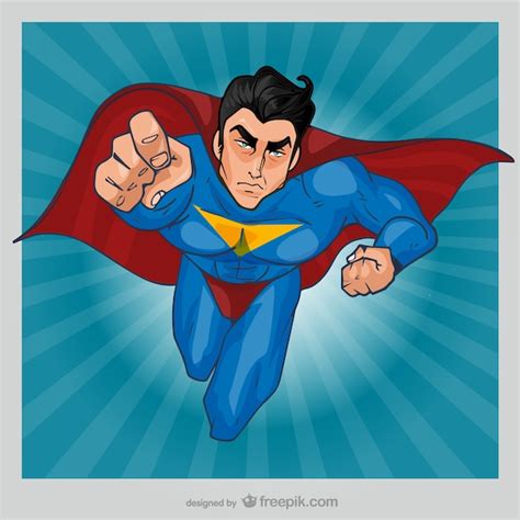 Comic Superhero Flying Vector Free Download