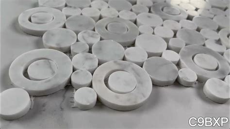 Marble Online Carrara White Marble Circle Bubble Mosaic Tile Polished