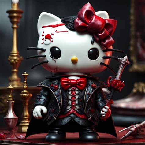 Hello Kitty As A Bloodthirsty Vampire 16k Resolution A Masterpiece