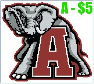 Ch1 does not count as a stitch. EASY PATTERNS: Alabama Crimson Tide cross-stitch pattern