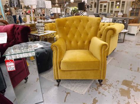 While that is certainly one way to use an armchair, there are plenty of other. Darby mustard yellow velvet wing back buttoned ...