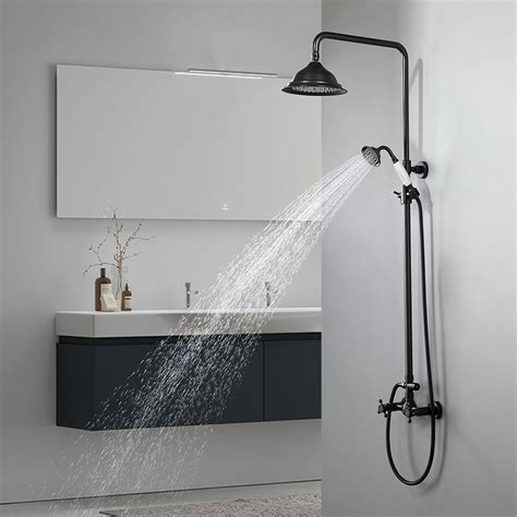 Bathroom faucets set the tone for your bathroom decor. Chester Rainfall Showerhead with Handheld Shower Faucet ...