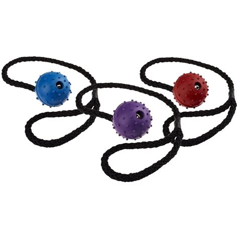 Classic Rubber Dog Toy Pimple Ball Oval On A Rope Tug Toy Throwfetch