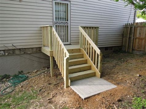 Simple Deck Stairs With Landing Front Porch Steps Deck Steps Outdoor