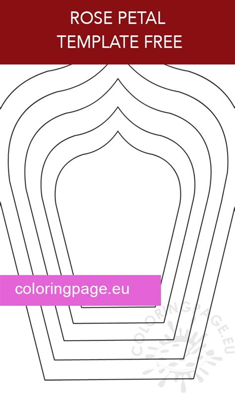 Great for overlaying text on photos or making a cut out for various shapes. Rose petal template free - Coloring Page