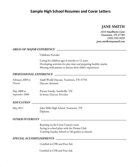 10 High School Resume Templates Examples Samples Format Online Shopping