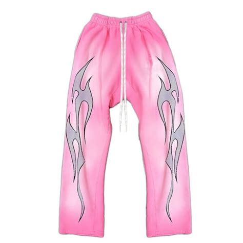 Hellstar Flame Sweatpants Pink Hellstar Clothing