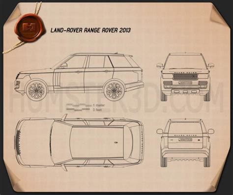 Range Rover L405 2014 Blueprint Hum3d