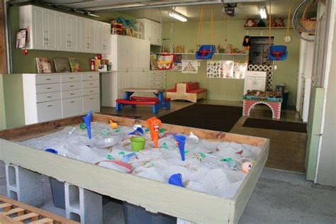 Diy Sand Box Garage Playroom Garage Work Bench Garage Conversion