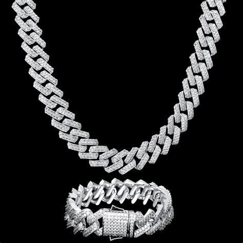 Krkc Custom 925 Sterling Silver 18 K White Gold Vvs Moissanite Jewelry