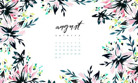 August 2020 Desktop Calendar Wallpaper