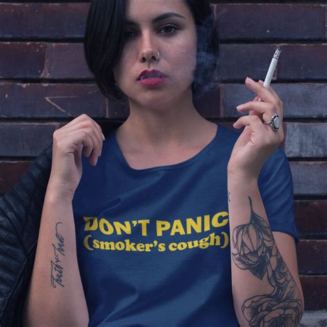 Dont Panic Smokers Cough T Shirt Redmolotov