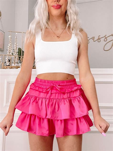Flirtatious Pink Skirt In 2023 Pink Ruffle Skirt Hot Pink Skirt