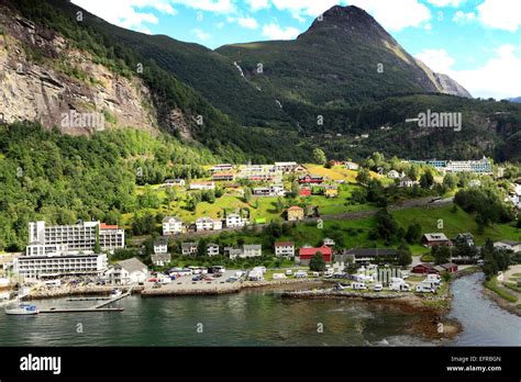 View Of Geiranger Town Geirangerfjord Unesco World Heritage Site