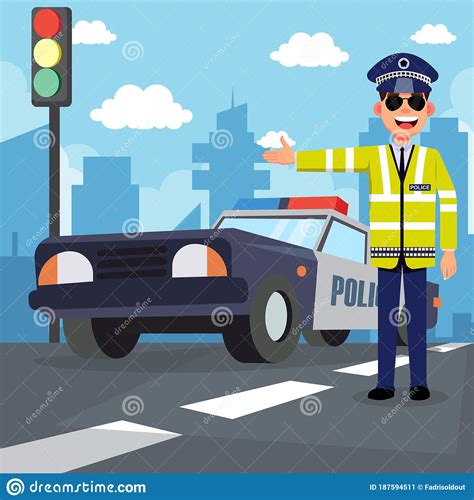 Traffic Policeman Concept Stock Vector Illustration Of Patrolman