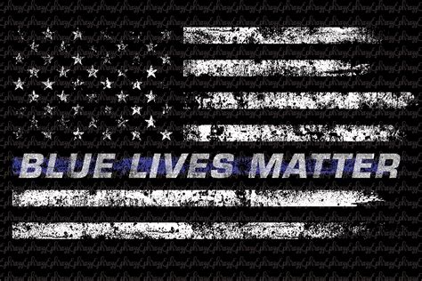Blue Lives Mattersvgpolice Flag Custom Designed Illustrations
