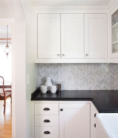 Simply white on trims, ceilings, and doors. Statuary White Marble - Transitional - kitchen - Benjamin ...