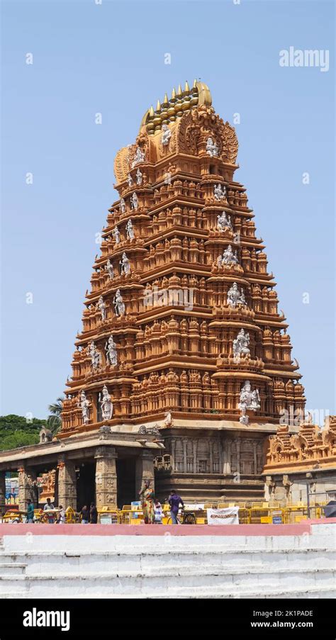 Golden Color Gopuram Of Srikanteshwara Temple Nanjangud Mysore