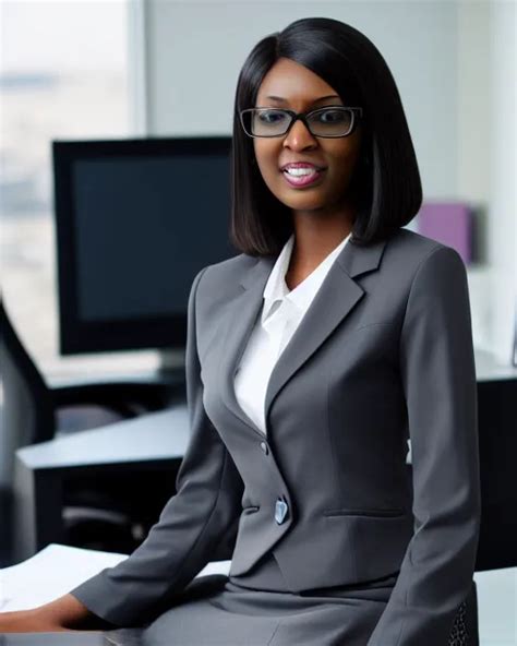 Photograph Of A Slender Black Woman Lawyer With Medi Openart