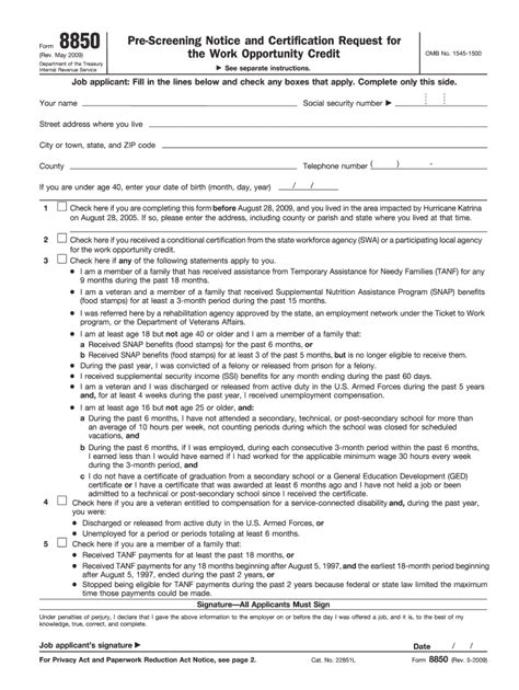 Form 8850 Fill Out And Sign Online Dochub