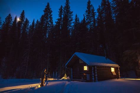 Cuthead Warden Cabin In The Snowy Forests Of Banff National Park