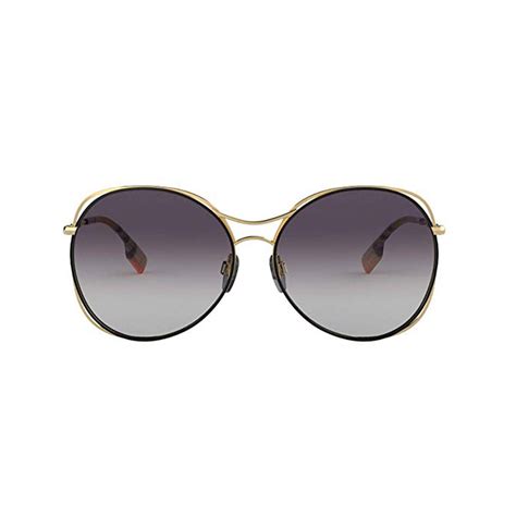 Women S Round Sunglasses Gold Black Burberry Touch Of Modern