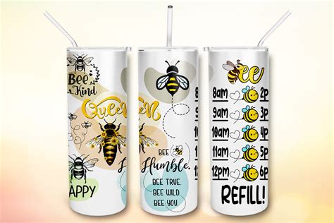 Bee Sublimation Tumbler Wrap Png Graphic By Bonnydesign Creative Fabrica