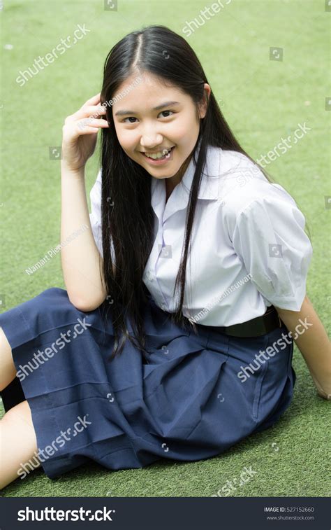 Portrait Thai High School Student Uniform Stock Photo 527152660