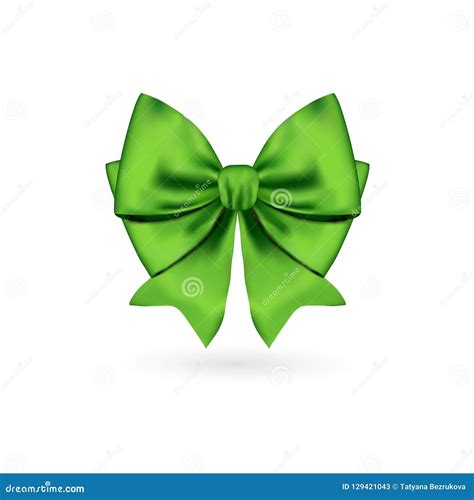 Green Bow Vector Isolated On White Background For A Holiday O Stock