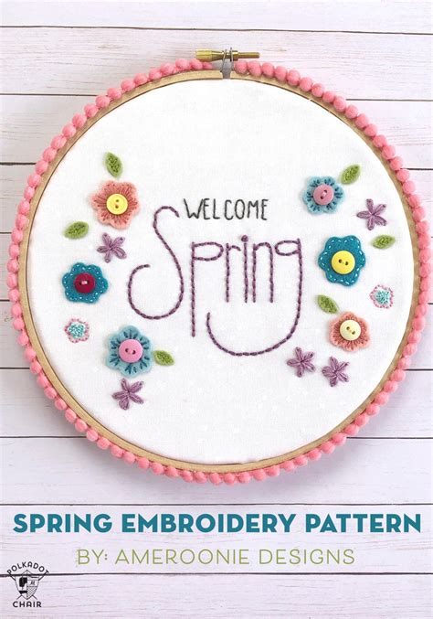 Welcome Spring A Free Hand Embroidery Pattern By Ameroonie Designs