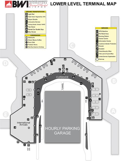 Baltimore Washington Airport Map Bwi Printable