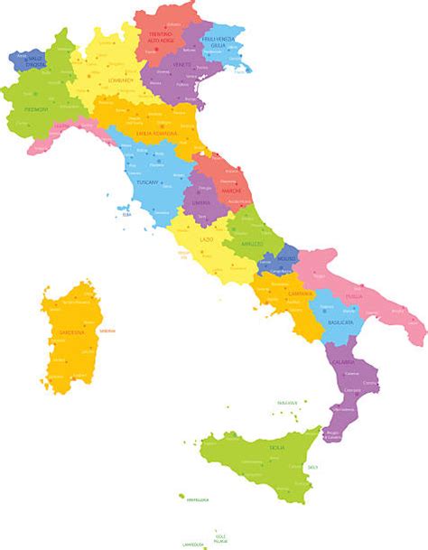 Italy Map Regions Stock Vectors Istock