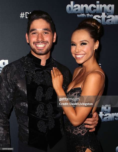 Alan Bersten And Alexis Ren Pose At Dancing With The Stars Season