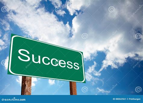Success Road Sign With Clouds And Sky Stock Image Image Of Cloud
