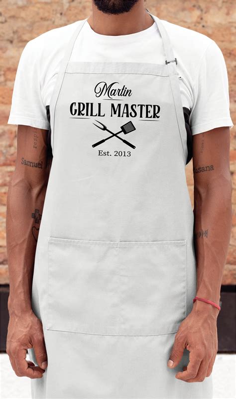Personalized Apron For Men Grill Master Apron Bbq Apron Etsy