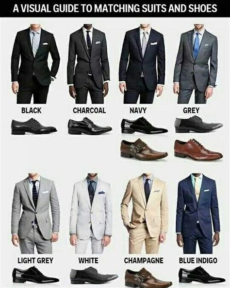 Visual Guide To Matching Suits And Shoes Business Casual Men Mens