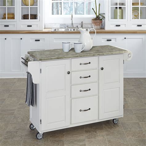 If you have less kitchen space to work with, consider a narrower kitchen island that drawers and cabinets keep kitchen tools hidden and organized. Home Styles Create-a-Cart Kitchen Island with Utility ...