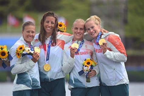 Hungarys Womens Kayak Four Become Olympic Champions For The Third