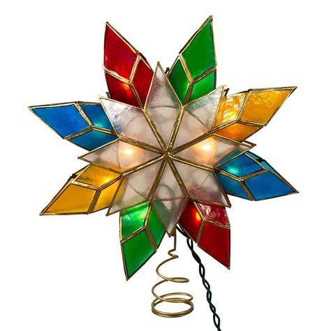 Kurt Adler 10 Light Multi Color Capiz Star Tree Topper Украшения