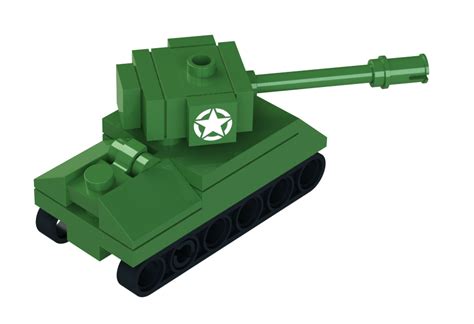 Lego Mini Sherman Tank 3d Cad Model Library Grabcad