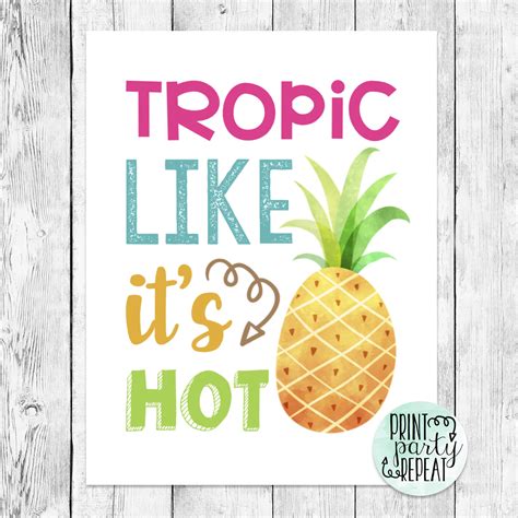 Tropic Like Its Hot Tropical Party Pun Word Art Etsy Uk
