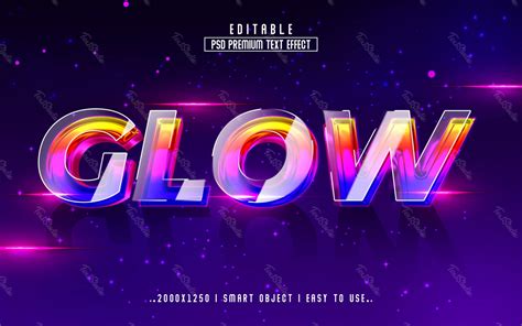 Glow Retro Synthwave 80s Galaxy 3d Text Effect Fichier Psd Photoshop