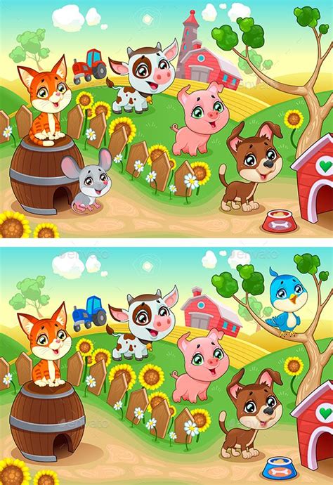 Spot The Differences Kids Vector Vector Free Spot The Difference Kids