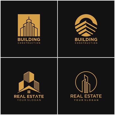 Set Of Building And Real Estate Logo Designs Construction Logo Design