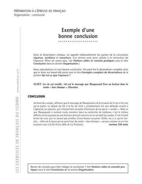 Exemple Dune Bonne Conclusion Ccdmd